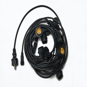 Koppelbare LED feestverlichting 20 meter lang met 20 lichtpunten E27 - prikkabel