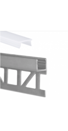 Slim LED tegel profiel 2 meter met opaal klikafdekking 29,2 mm x 10 mm - SLIMSTUC03