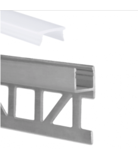 Slim LED tegelprofiel met opaal klikafdekking 29,2 mm x 10 mm - SLIMSTUC03