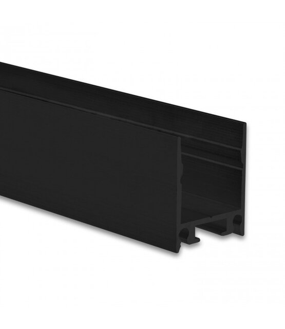 Zwart opbouw LED profiel 2 meter met opaal klikafdekking 18.5 mm x 23 mm - 18.2ZWART