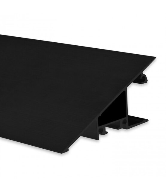 Zwart LED wandprofiel met opaal afdekking 27.4 mm x 58.4 mm - W13ZWART