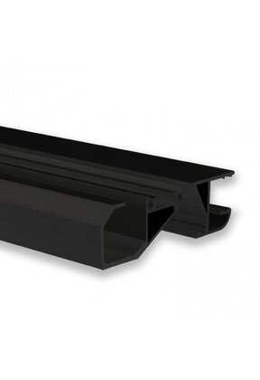 Zwart LED inbouw profiel 2 meter met schuin vlak 18,8 mm x 65 mm F6ZWART