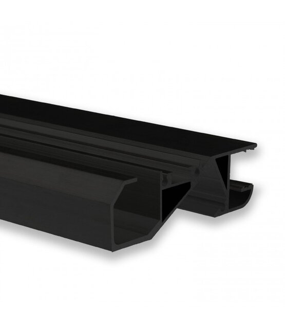 Zwart LED inbouw profiel 2 meter met schuin vlak 18,8 mm x 65 mm F6ZWART