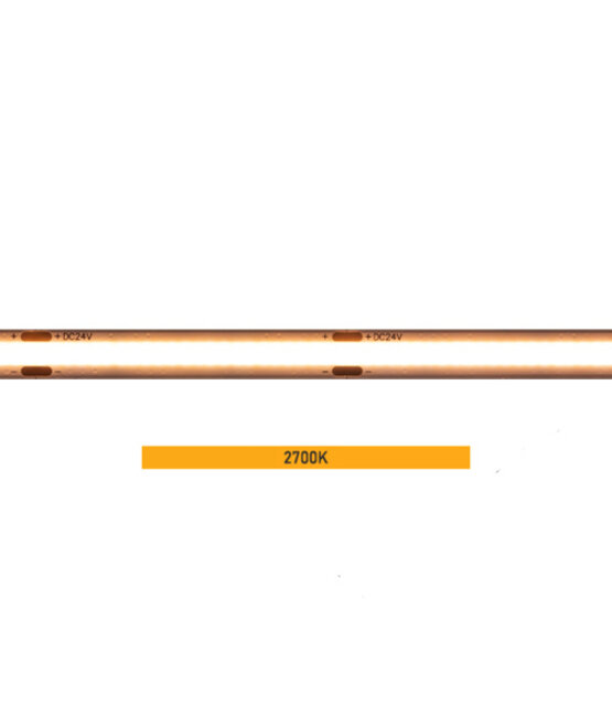 COB LED strip 24 volt extra warm wit 9W 1020LM 480LED p/m IP20 2700K - 5 meter