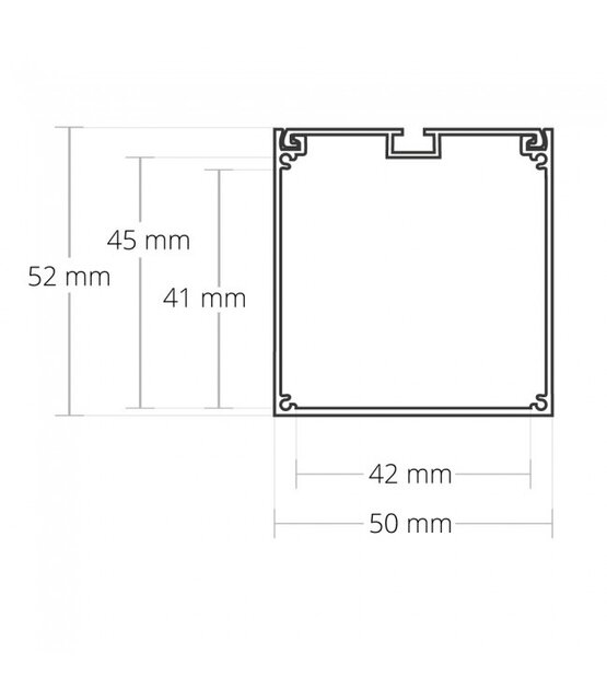 LED voeding plafond bakje van aluminium 300 x 52 x 50 mm (l x b x h)