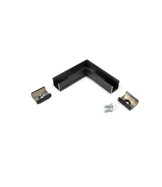 LED profiel hoekstuk zwart t.b.v. LED profiel SLIM200ZWART