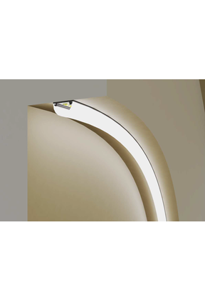 Zwart LED profiel met half ronde opaal afdekking 2 meter - F12ZWART - 20 mm x 3,3 mm