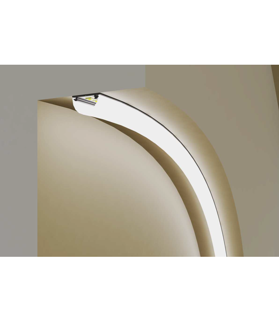 Zwart LED profiel met half ronde opaal afdekking 2 meter - F12ZWART - 20 mm x 3,3 mm