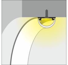 Zwart LED profiel met half ronde opaal afdekking 2 meter - F12ZWART - 20 mm x 3,3 mm