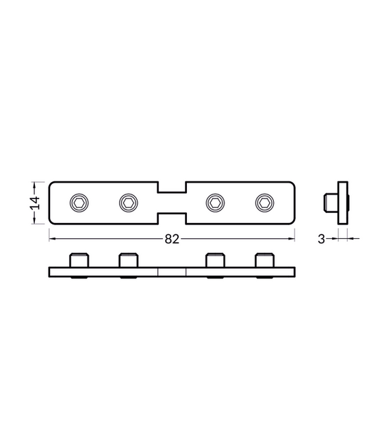 180 graden recht verbindingsstuk FRAME14 LED profiel serie