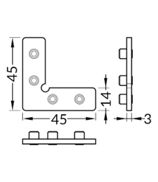 90 graden hoek verbindingsstuk FRAME14 LED profiel serie
