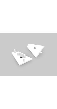 Wit eindkap t.b.v. LED hoek profiel C14WIT met kabeldoorvoer