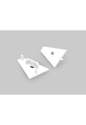 Wit eindkap t.b.v. LED hoek profiel C14WIT met kabeldoorvoer