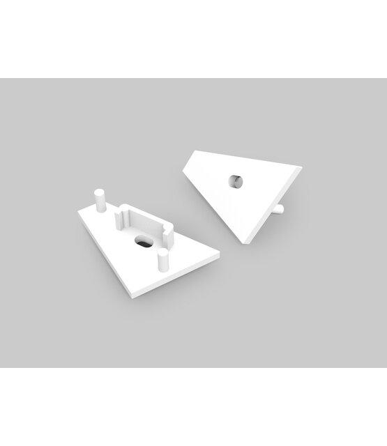 Wit eindkap t.b.v. LED hoek profiel C14WIT met kabeldoorvoer