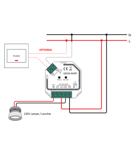 Draadloze LED dimmer ZIGBEE - t.b.v. FASE LED DIMMER - ZIGBEE9109