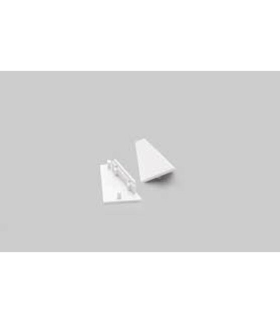 Wit eindkap t.b.v. LED hoek profiel C14WIT zonder kabeldoorvoer