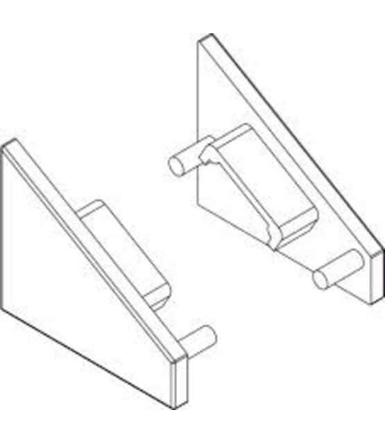 Wit eindkap t.b.v. LED hoek profiel C14WIT zonder kabeldoorvoer