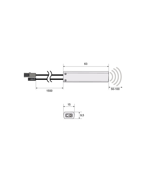 Infrarood LED kast schakelaar voor enkel kleurige LED strips - WUN-SO1-IR Wit