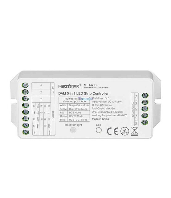 Dimbare LED controller 5 in 1 LED strip controller - Miboxer LS2
