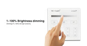 Mi-light 2.0 B1 draadloze touch-wanddimmer voor 4 zones – dimmen van 1% tot 100%