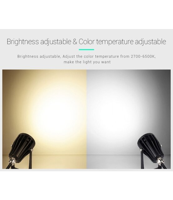 Waterdichte LED prikspot voor buiten RGBCCT 6 watt (2700K-6500K) - ZIGBEE - TUYA - WIFI