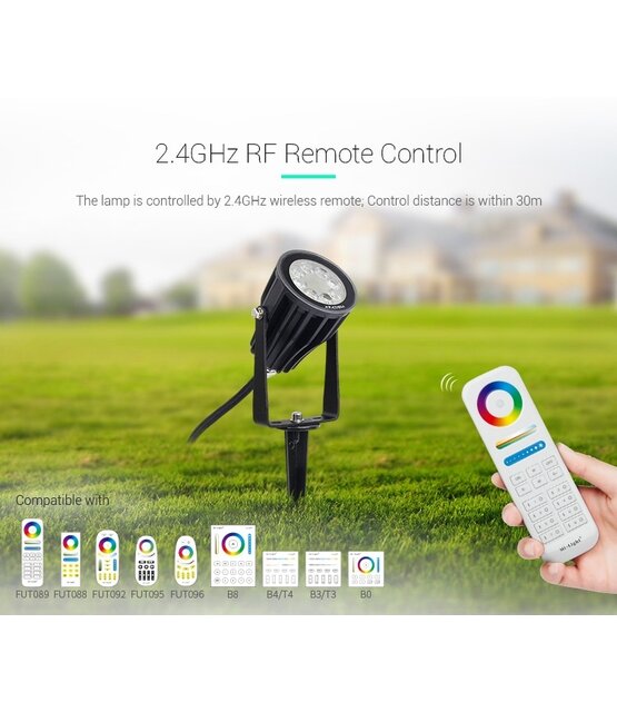 Mi-light 6W RGBCCT 220V LED Tuinspot Kleur+Dual Wit