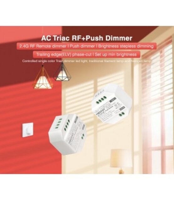 Draadloze AC TRIAC LED dimmer - Draadloze Fase afsnijding Dimmer - Miboxer TRI-C1ZR
