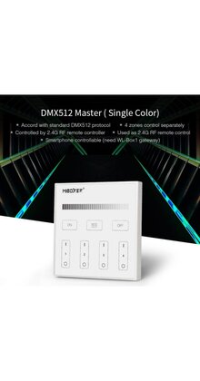 DMX Enkel kleurige LED wanddimmer - DMX 512 en Draadloos MIBOXER - X1