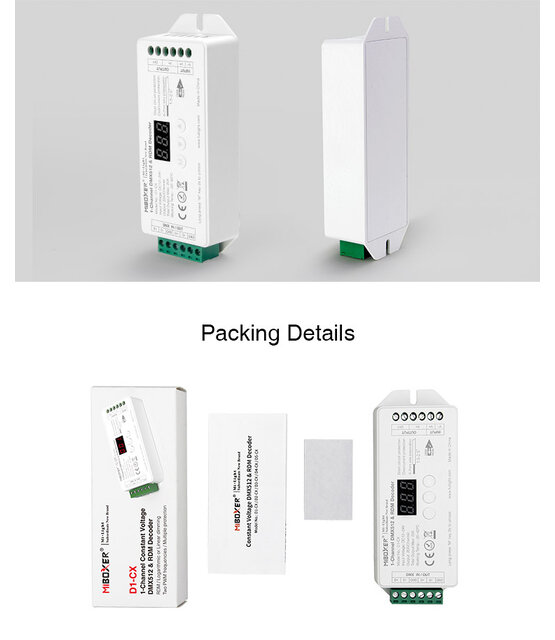 DMX Controller 512 2-Kanaal 12-24V MiBOXER D2-CX