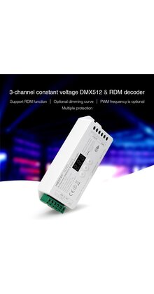 MiBOXER D3-CX DMX512/RDM-controller voor RGB, 3-kanaals, DC12~24V