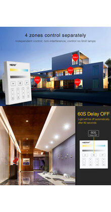 DMX Dual white CCT LED wanddimmer - Draadloos MIBOXER - X2