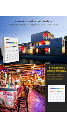 DMX RGBCCT LED wanddimmer - DMX 512 en Draadloos MIBOXER - X5