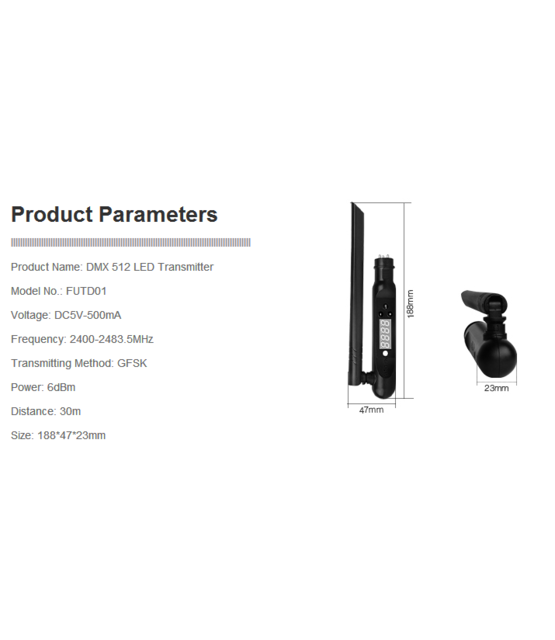 DMX 512 LED antenne FUTD01