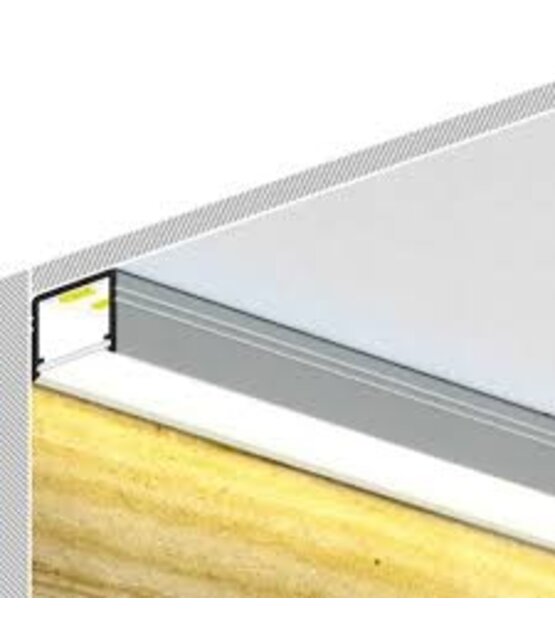 Wit LED profiel 2 meter met opaal klikafdekking 18,8 mm x 18,6 mm - 20WIT