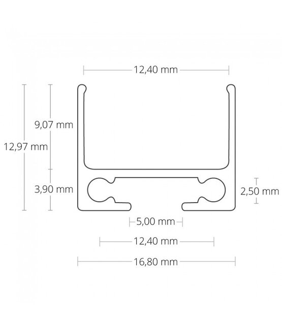 Kabelgoot / onderprofiel / Ophangprofiel voor LED profiel XL06WIT - 2 meter - MONTAGEPROFIEL