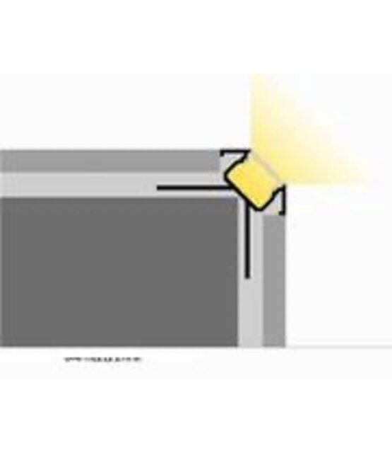 LED gips hoekprofiel met afdekking 2 meter 36,6 mm x 36,6 mm GIPS24 BUITENHOEK