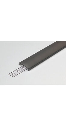 2 meter Losse zwarte LED klikafdekking - Zwart - 09ZWART - 09INBOUW-ZWART - 09INBOUW