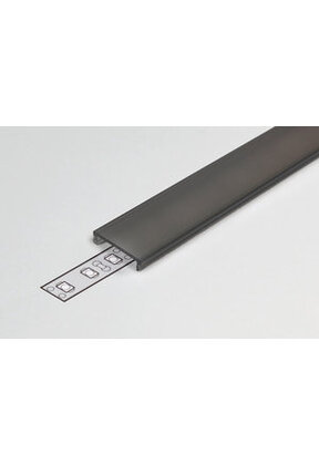 4 meter losse zwarte LED profiel klikafdekking - Zwart - 09ZWART - 09ZWART-INBOUW