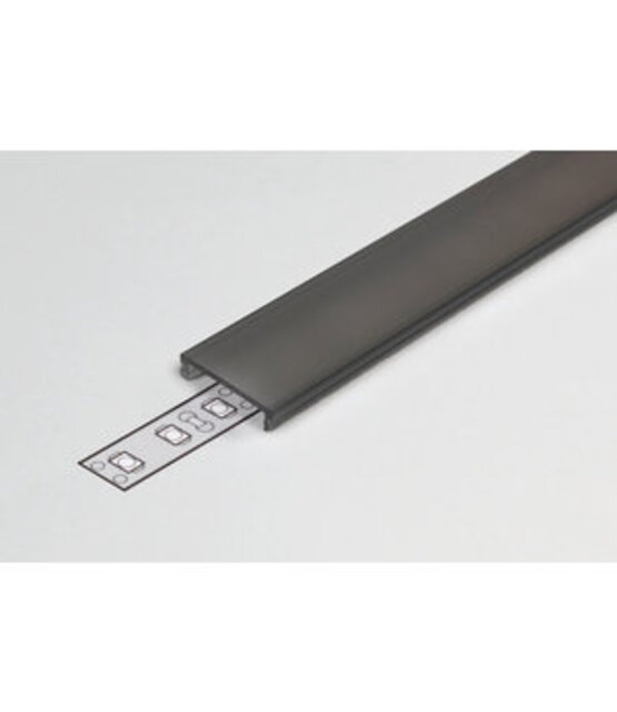 4 meter losse zwarte LED profiel klikafdekking - Zwart - 09ZWART - 09ZWART-INBOUW
