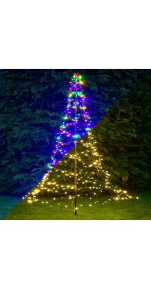 Kerstboom vlaggenmast verlichting met 640 leds 4 meter - multi color en warm wit - LUKSUS
