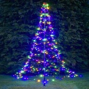 Kerstboom vlaggenmast verlichting met 640 leds 4 meter - multi color en warm wit - LUKSUS