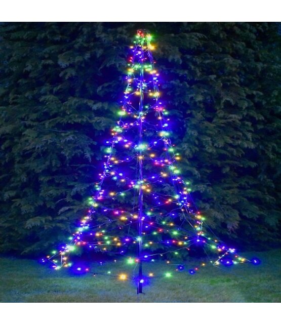 Kerstboom vlaggenmast verlichting met 640 leds 4 meter - multi color en warm wit - LUKSUS