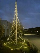Kerstboom vlaggenmast verlichting met 640 leds 4 meter - multi color en warm wit - LUKSUS