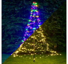 Kerstboom vlaggenmast verlichting met 880 leds 6 meter - multi color en warm wit - LUKSUS