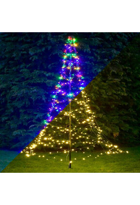 Kerstboom vlaggenmast verlichting met 880 leds 6 meter - multi color en warm wit - LUKSUS