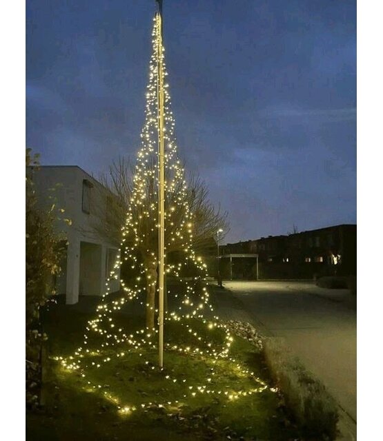 Kerstboom vlaggenmast verlichting met 880 leds 6 meter - multi color en warm wit - LUKSUS