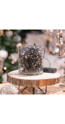 Kerstverlichting op batterij - 9 meter 120 LED warm wit met 8 functies &amp; timer functie