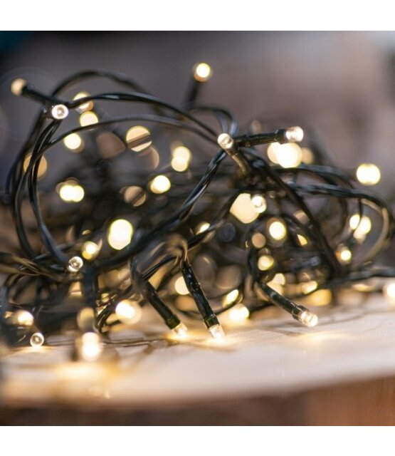 Kerstverlichting op batterij - 9 meter 120 LED warm wit met 8 functies &amp; timer functie