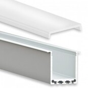 Plafond inbouw LED XL profiel 2 meter met vlakke opaal klikafdekking 35 mm x 35 mm - XL35.C1ALU