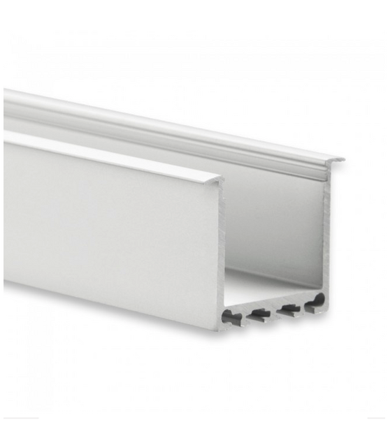 Plafond inbouw LED XL profiel 2 meter met vlakke opaal klikafdekking 35 mm x 35 mm - XL35.C1ALU